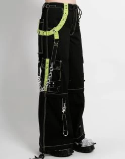 Tripp NYC Zip Off X-Pants: Black / Lime -Fashion Apparel AF7340W BLKLIME S 80746.1602159388