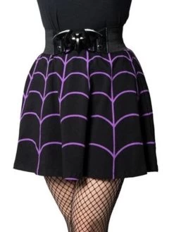 Kreepsville 666 Kreepsville Spiderweb Skater Skirt: Purple - Small, Medium And Large -Fashion Apparel B02D3E3E 0270 4486 B3B3 94424C4B2892 42036.1694339037