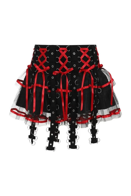 Hell Bunny Chai Mini Skirt: Red 7 Hell Bunny Chai Mini Skirt: Red - Image 5