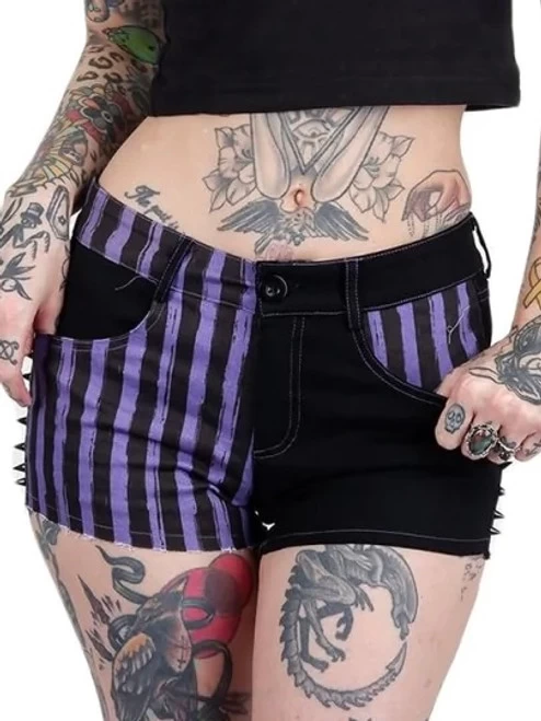 Too Fast Bat Studded Stretch Denim Shorts 8 Too Fast Bat Studded Stretch Denim Shorts - Image 6