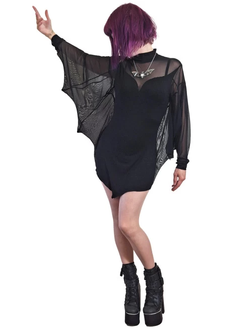 Necessary Evil Cybele Mini Dress With Bat Wing Sleeves 4 Necessary Evil Cybele Mini Dress With Bat Wing Sleeves - Image 2