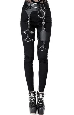 Restyle Black Harness Jeans - Large And XL