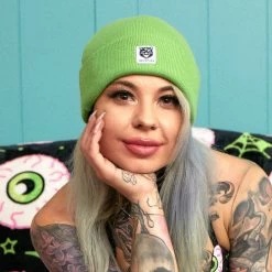Sourpuss Jinx Cat Knit Hat: Hi Vis Green -Fashion Apparel BB68FD9E D289 465A ACD1 D24847C7A76A 57595.1708034116