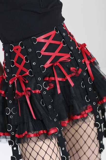 Hell Bunny Chai Mini Skirt: Red 6 Hell Bunny Chai Mini Skirt: Red - Image 4