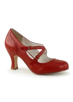 Pin Up Couture Flapper Heels: Red - In Stock