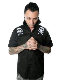 Kreepsville 666 Harlock Skull X Bones Western Shirt -Fashion Apparel Big C Alt Display Extra White above 59312.1676281732