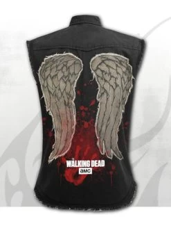 The Walking Dead Women's Darryl Wings Sleeveless Worker Shirt -Fashion Apparel Big C Back Stylized 27960.1631181339