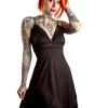 Sourpuss Pizzazz Slip Dress: Black