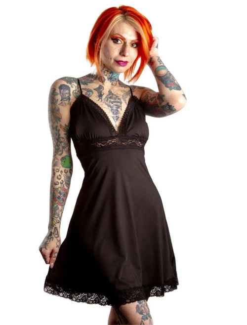 Sourpuss Pizzazz Slip Dress: Black 3 Sourpuss Pizzazz Slip Dress: Black