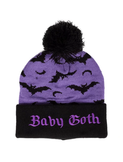 Too Fast Baby Goth Pom Pom Beanie 3 Too Fast Baby Goth Pom Pom Beanie