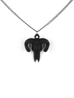 Rogue + Wolf Ram Skull Necklace: Black