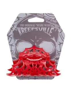 Kreepsville 666 Spiderweb Hair Claw: Red 9 Kreepsville 666 Spiderweb Hair Claw: Red -Fashion Apparel Big C Edit 3 20215.1651750034