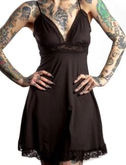 Sourpuss Pizzazz Slip Dress: Black 7 Sourpuss Pizzazz Slip Dress: Black -Fashion Apparel Big C Edit 3 27054.1640247531