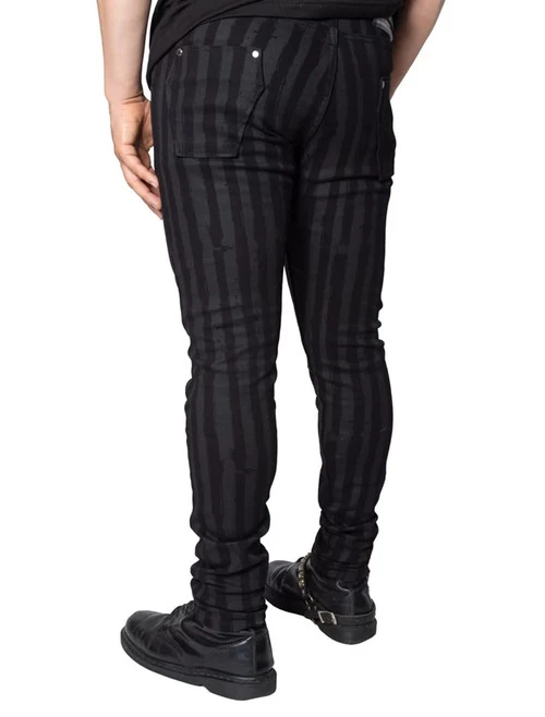 Kreepsville 666 Unisex Skinny Jeans: Destroyer Grey Stripe 10 Kreepsville 666 Unisex Skinny Jeans: Destroyer Grey Stripe - Image 8