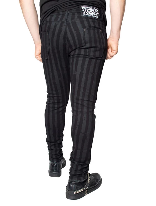 Kreepsville 666 Unisex Skinny Jeans: Destroyer Grey Stripe 9 Kreepsville 666 Unisex Skinny Jeans: Destroyer Grey Stripe - Image 7