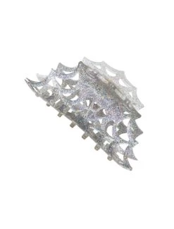 Kreepsville 666 Spiderweb Hair Claw: Silver Holographic Glitter -Fashion Apparel Big C Edit 600 04348.1651750600