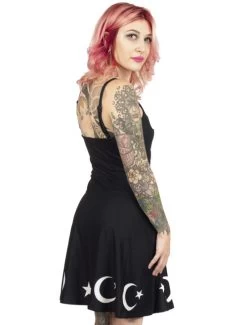 Too Fast Moon & Stars Spaghetti Strap Skater Dress 9 Too Fast Moon & Stars Spaghetti Strap Skater Dress -Fashion Apparel Big C Edit Back Close 67594.1570093617