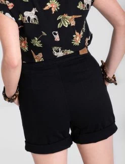 Hell Bunny Yaz Shorts: Black - XS, Medium And 4XL -Fashion Apparel Big C Edit Back Closer 96316.1566013006