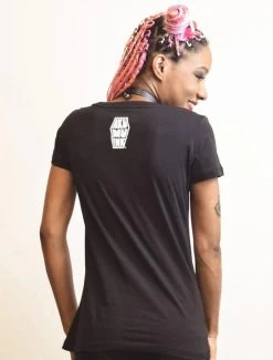 Akumu Ink Bone Collector Ladies' V-Neck T-Shirt 9 Akumu Ink Bone Collector Ladies' V-Neck T-Shirt -Fashion Apparel Big C Edit Back Model 80433.1565497377