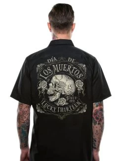 Lucky 13 Work Shirt: Dead Skull - Small To 6XL
