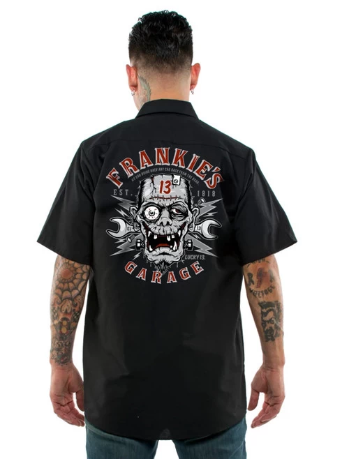 Lucky 13 Work Shirt: Frankie's Garage - Large To 6XL 3 Lucky 13 Work Shirt: Frankie's Garage - Large To 6XL