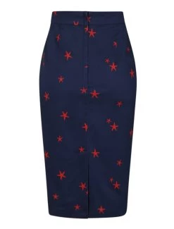 Collectif Polly Starfish Pencil Skirt - Large 9 Collectif Polly Starfish Pencil Skirt - Large -Fashion Apparel Big C Edit Back No Model 93906.1602687550