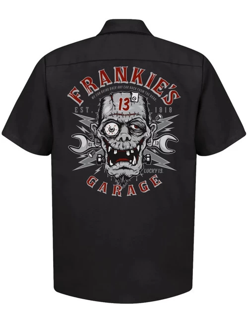 Lucky 13 Work Shirt: Frankie's Garage - Large To 6XL 5 Lucky 13 Work Shirt: Frankie's Garage - Large To 6XL - Image 3