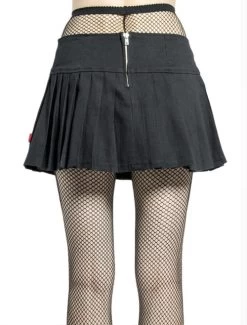 Tripp NYC Black Pleated Belted Skirt - Large -Fashion Apparel Big C Edit Back 06908.1598518604