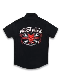 Hotrod Hellcat Kids Button Up Shirt: Devil