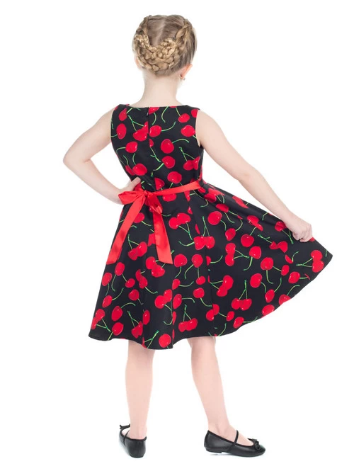 Hearts And Roses Black Bombshell Cherry Kid's Dress 4 Hearts And Roses Black Bombshell Cherry Kid's Dress - Image 2
