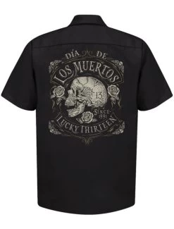 Lucky 13 Work Shirt: Dead Skull - Small To 6XL -Fashion Apparel Big C Edit Back 52499.1569648789