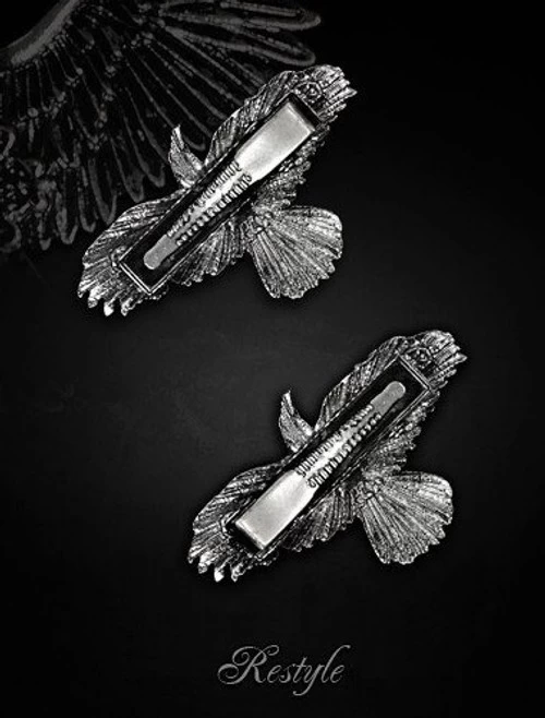 Restyle Black Diamond Raven Hair Clips (pair) 4 Restyle Black Diamond Raven Hair Clips (pair) - Image 2