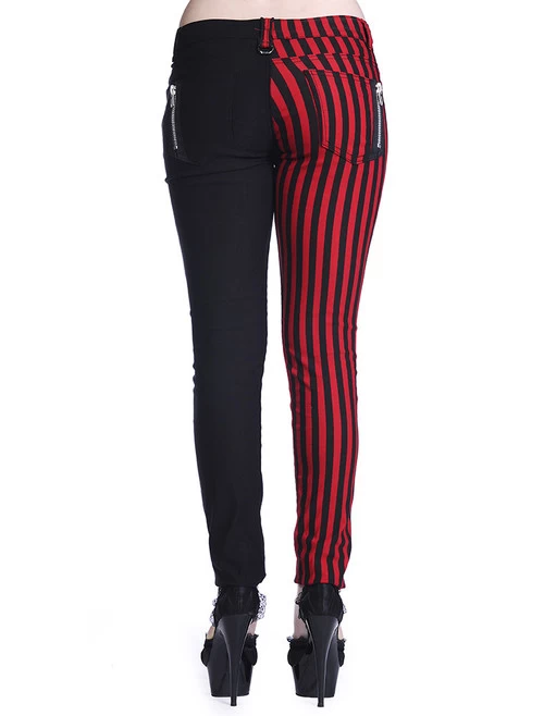 Banned Half Stripe Skinny Jeans: Black / Red - Small And 2XL 5 Banned Half Stripe Skinny Jeans: Black / Red - Small And 2XL - Image 3