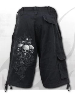 Spiral Skull Scroll Cargo Shorts - Large -Fashion Apparel Big C Edit Back 80993.1631182287