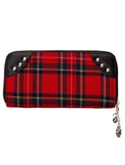 Banned Handcuff Wallet: Red Tartan -Fashion Apparel Big C Edit Back 87128.1549260254