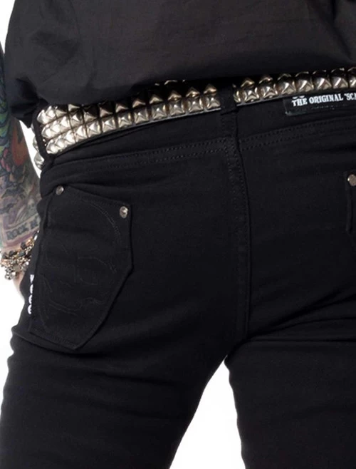 Kreepsville 666 Skeleton Unisex Skinny Jeans: Black Bone 4 Kreepsville 666 Skeleton Unisex Skinny Jeans: Black Bone - Image 2