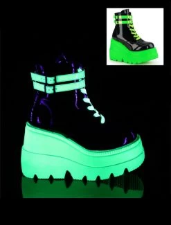 Demonia Shaker Ankle Boots: UV Neon Green - US7 IN STOCK