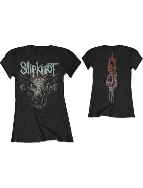 Slipknot Infected Goat Ladies' Fitted T-Shirt 3 Slipknot Infected Goat Ladies' Fitted T-Shirt