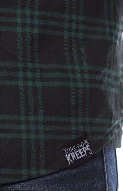 Kustom Kreeps Plaid Western Button Down: Black / Green 11 Kustom Kreeps Plaid Western Button Down: Black / Green -Fashion Apparel Big C Edit Bottom 22250.1576990107