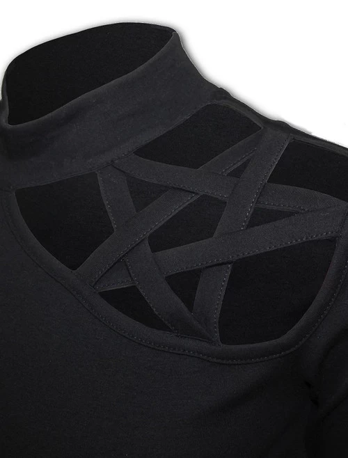 Spiral Pentagram Shoulder Long Sleeve Top 4 Spiral Pentagram Shoulder Long Sleeve Top - Image 2
