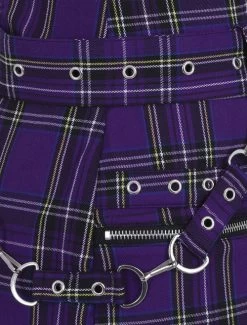 H & R Detention Mini Dress: Purple Tartan - XS -Fashion Apparel Big C Edit Close 50525.1557471934