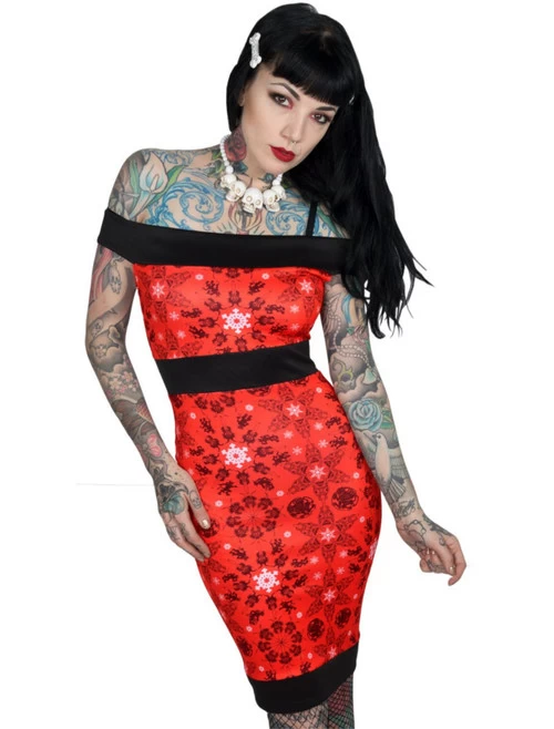 Kreepsville 666 Krampus Pencil Dress 4 Kreepsville 666 Krampus Pencil Dress - Image 2