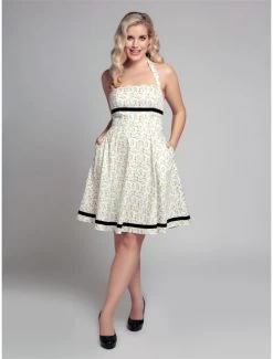 Collectif Orla Field Floral Flared Dress - Large To 4XL