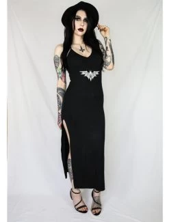 Coven United Bat Maxi Dress - Large To 4XL -Fashion Apparel Big C Edit Display Plain Background 33164.1684832010
