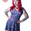 Kreepsville 666 Marilyn Flare Dress: Cherry Skull