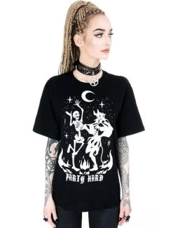 Restyle Oversized T-Shirt: Party Hard Devil Dance -Fashion Apparel Big C Edit Display 07519.1569312231