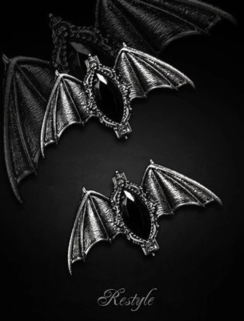Restyle Carpe Noctem Bat Hair Clips (pair) 3 Restyle Carpe Noctem Bat Hair Clips (pair)