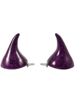 Kreepsville 666 Horror Hair Horns: Purple Glitter