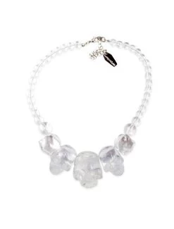 Kreepsville 666 Skull Collection Necklace: Crystal Clear