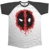 Marvel Deadpool Splat Icon Raglan T-Shirt - XL 2 Marvel Deadpool Splat Icon Raglan T-Shirt - XL -Fashion Apparel Big C Edit Display 40756.1557372687
